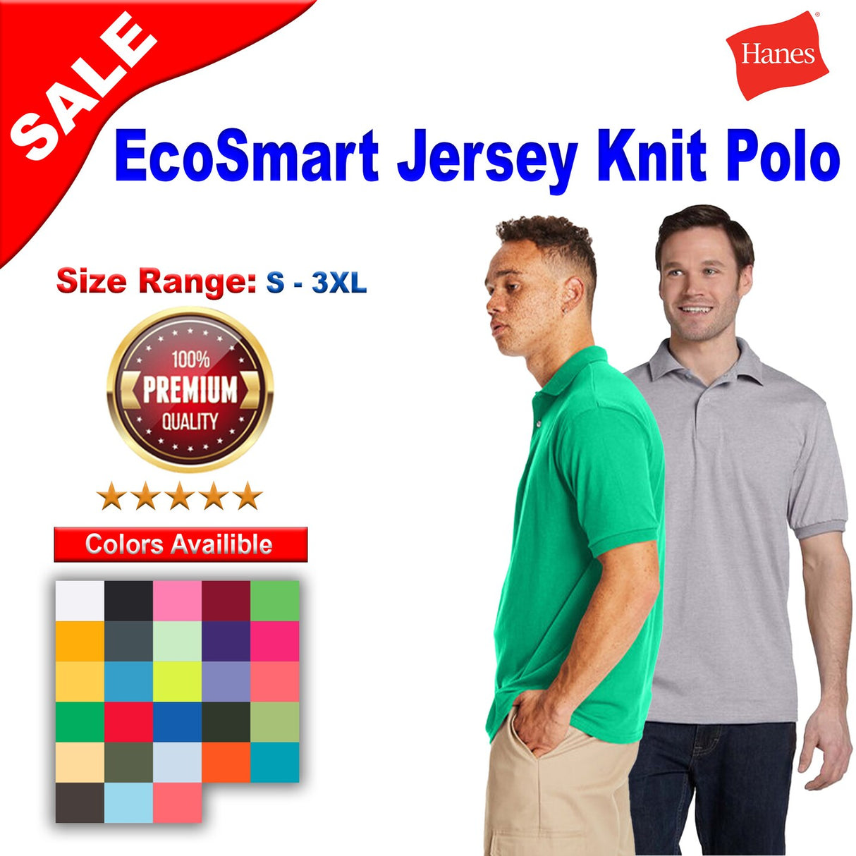 Hanes® EcoSmart Jersey Knit Polo