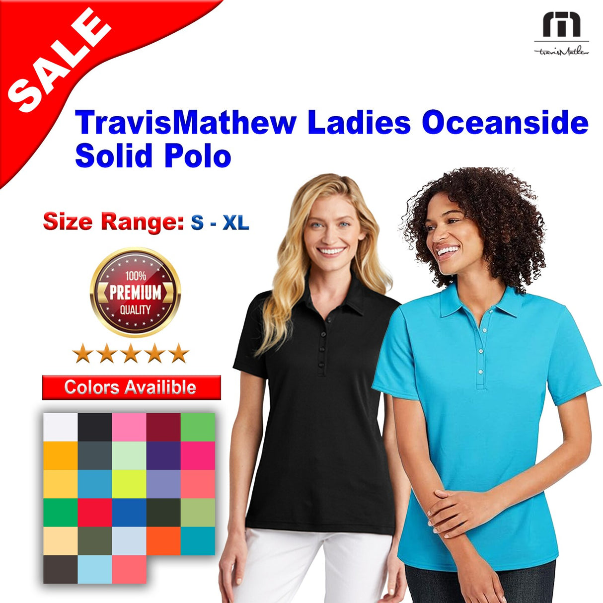 TravisMathew® Ladies Oceanside Solid Polo