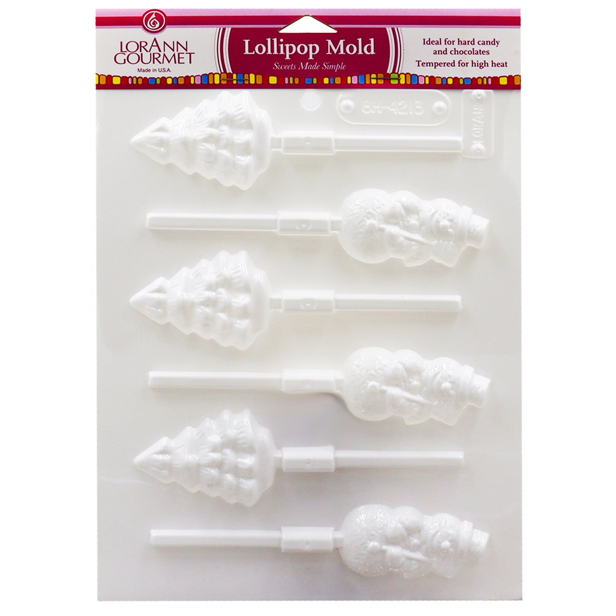 LorAnn Snowmen and Christmas Trees Lollipop Sheet Mold