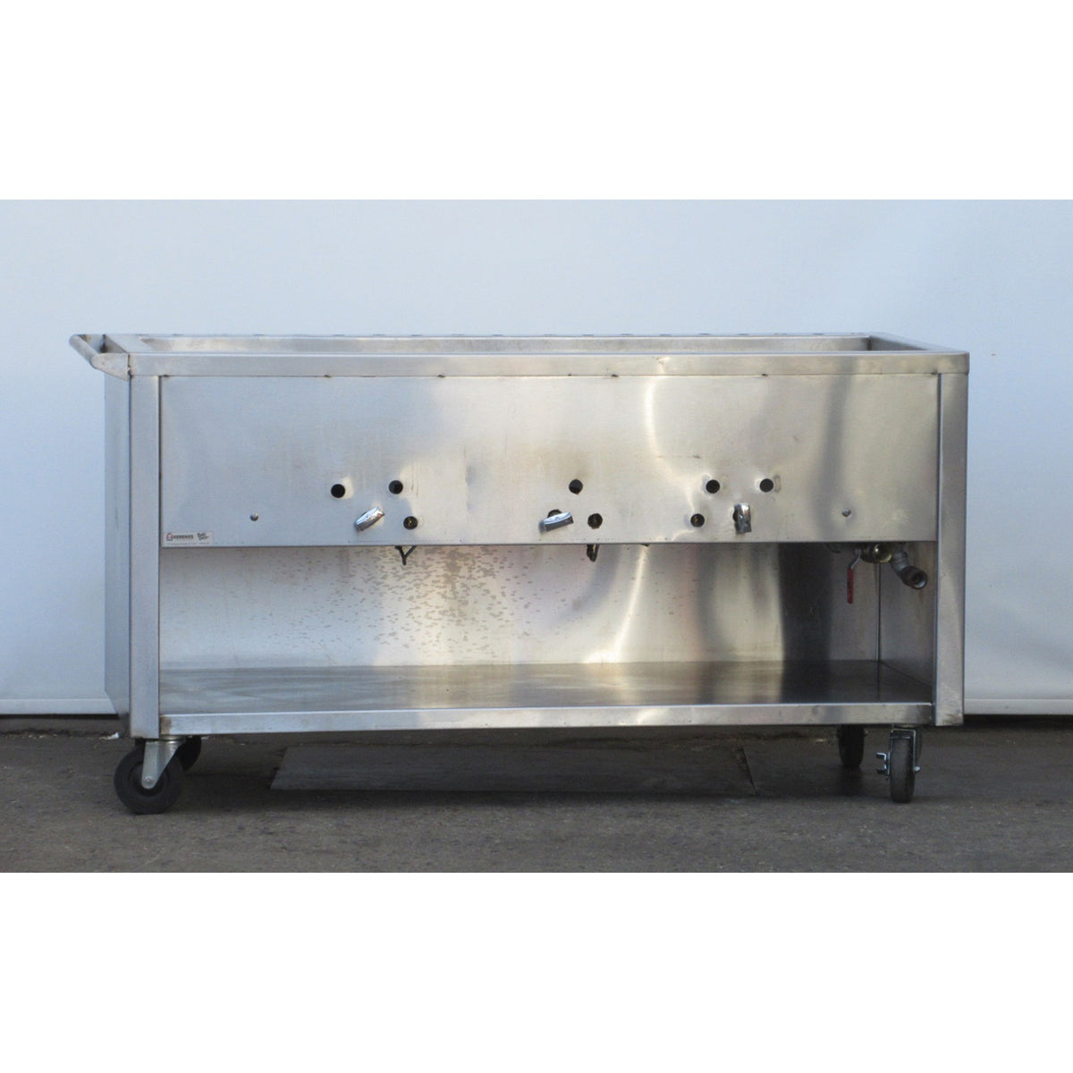 Custom Hot Food Mobile Steam Table, Gas, Open Well, Used As Demo