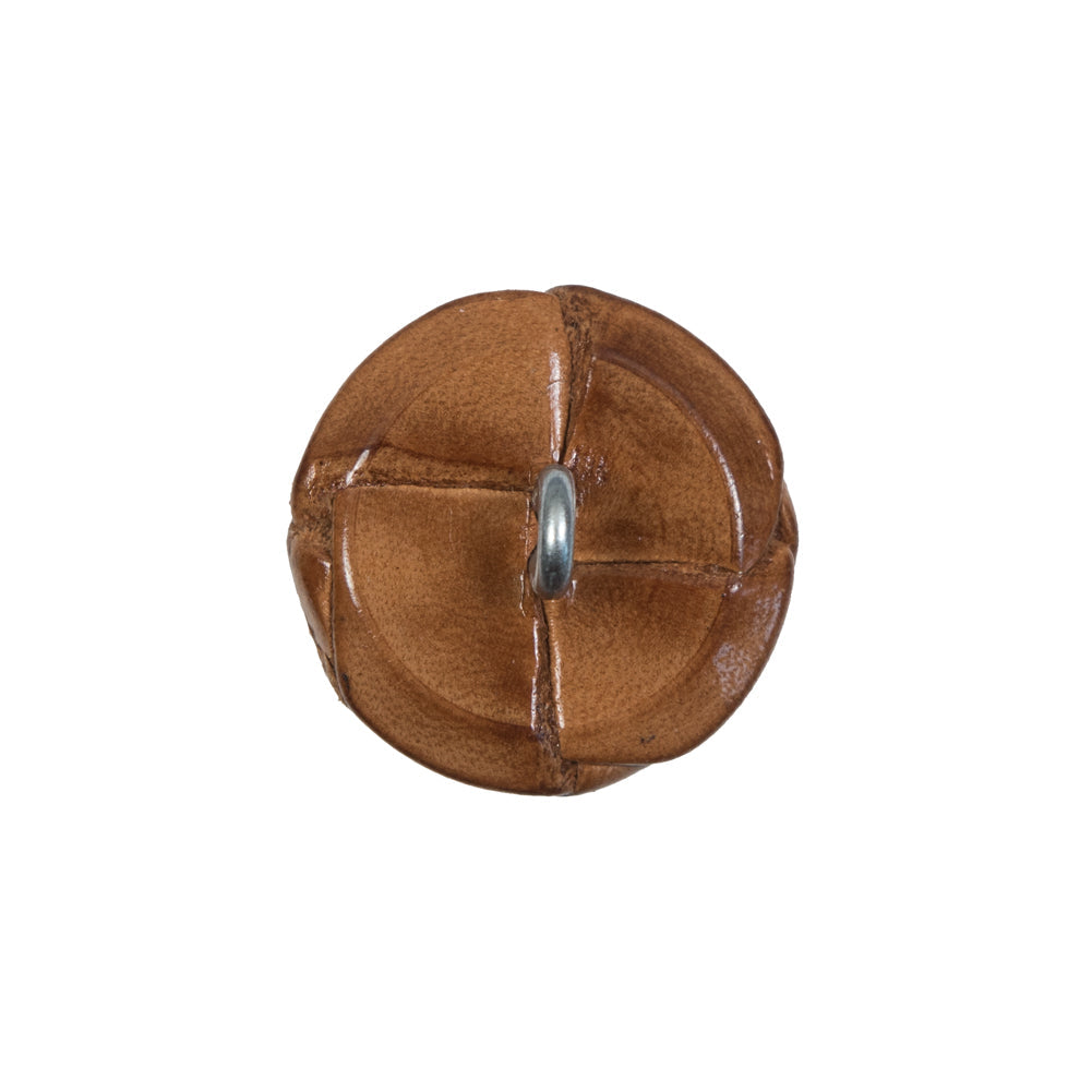 Lacquered Natural Leather Button - 32L/20mm