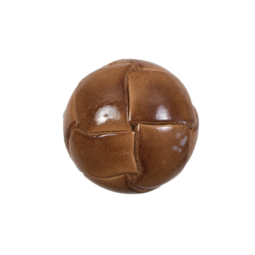 Lacquered Natural Leather Button - 36L/23mm