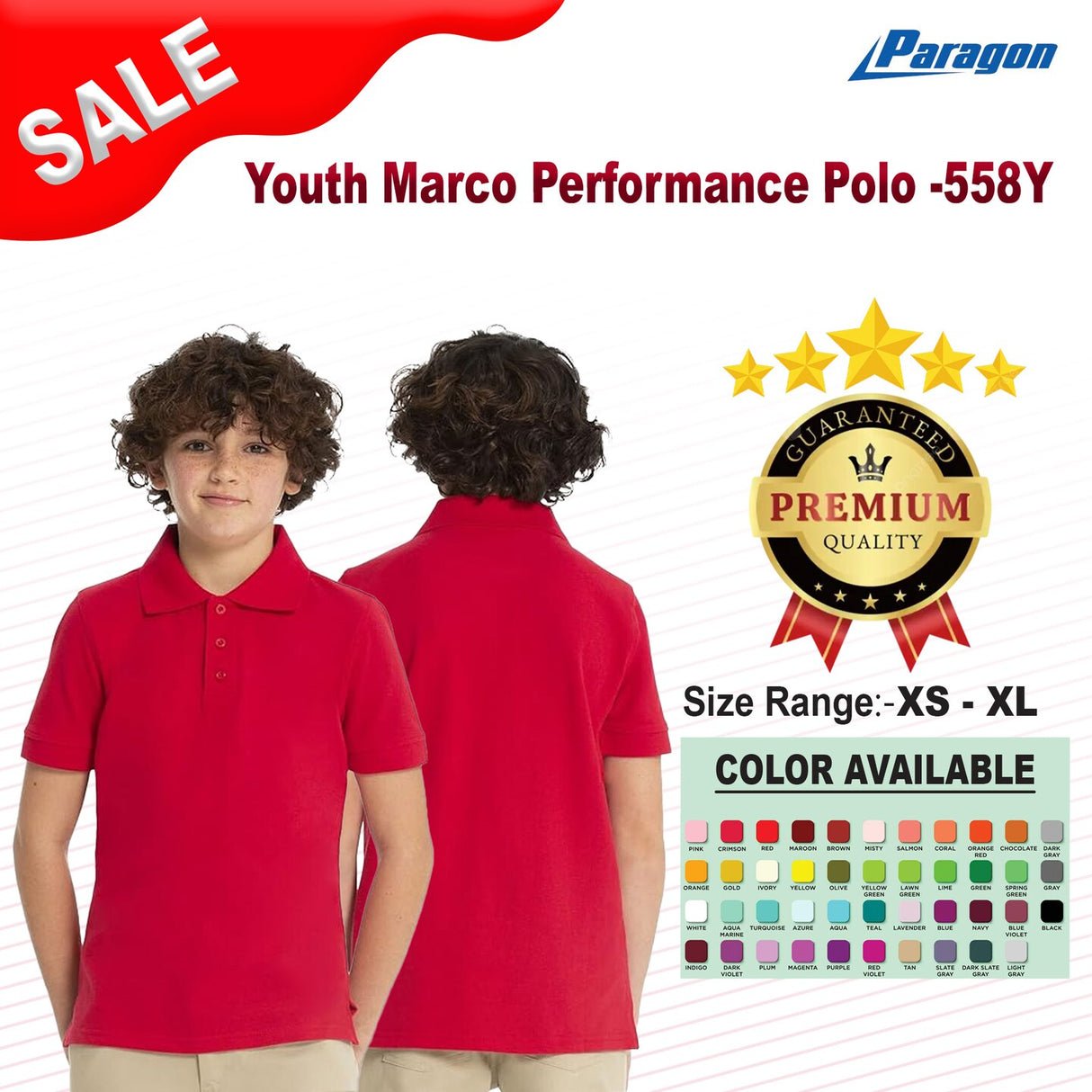 Paragon® Youth Marco Performance Polo