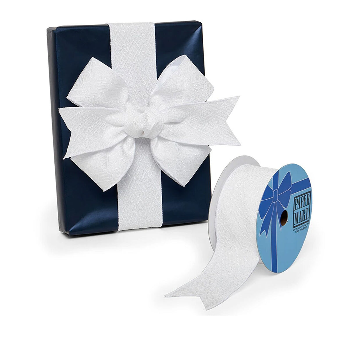 Textured Diamond Block Design Wired Ribbon 2.5" x 10 Yards