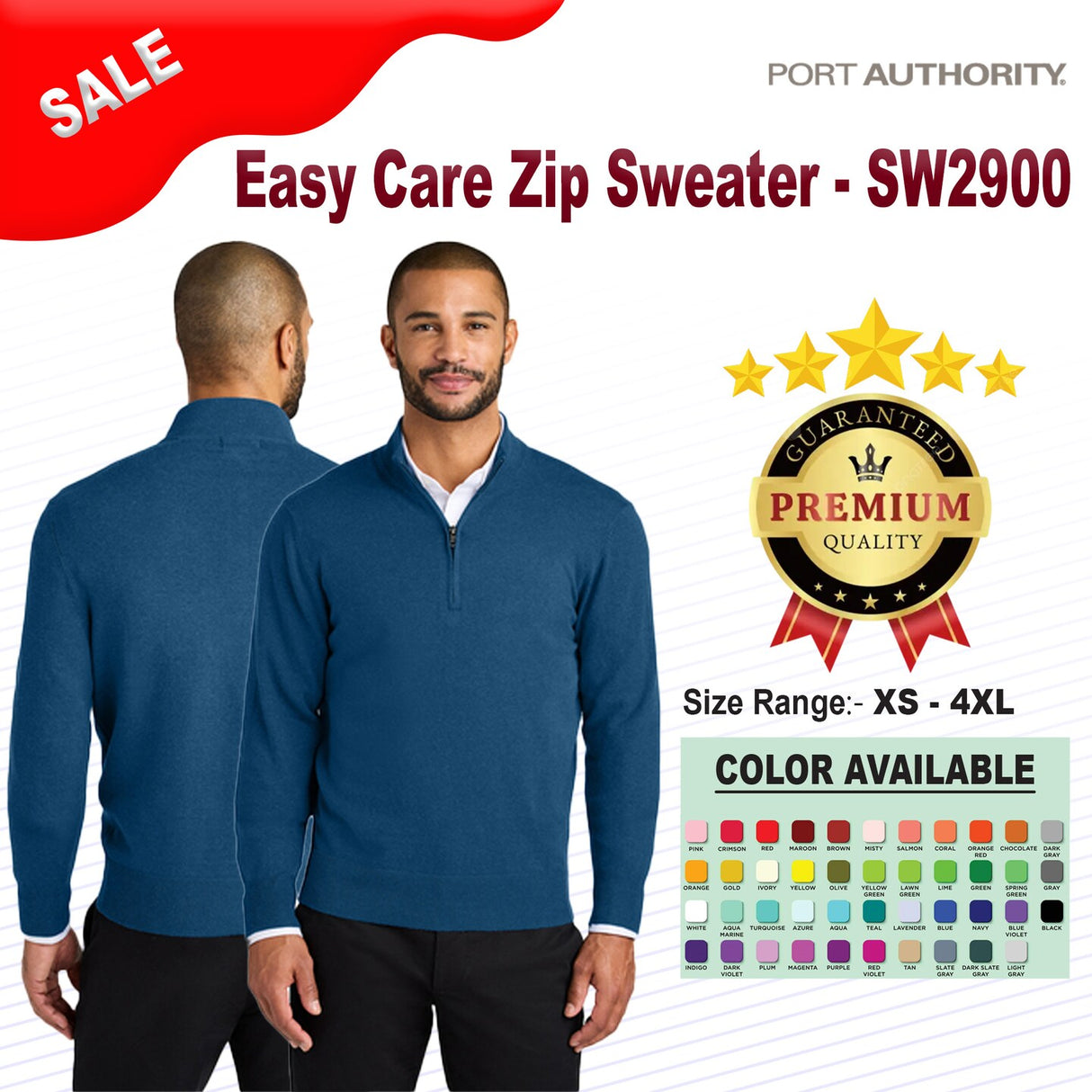 Port Authority® Easy Care Zip Sweater