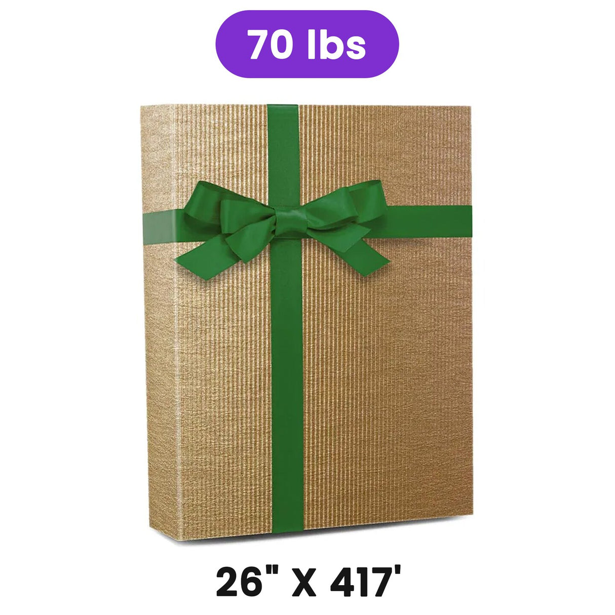 Pure Kraft Embossed Metallic Wrapping Paper 26" x 417" Roll
