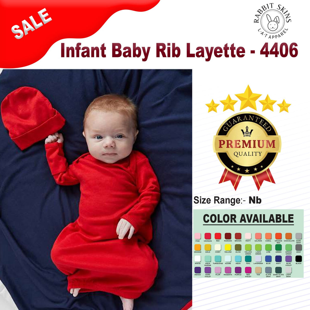 RADYAN® Infant Baby Rib Layette-4406
