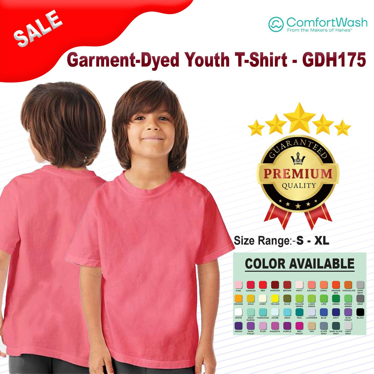 Hanes® Garment Dyed Youth T-Shirt