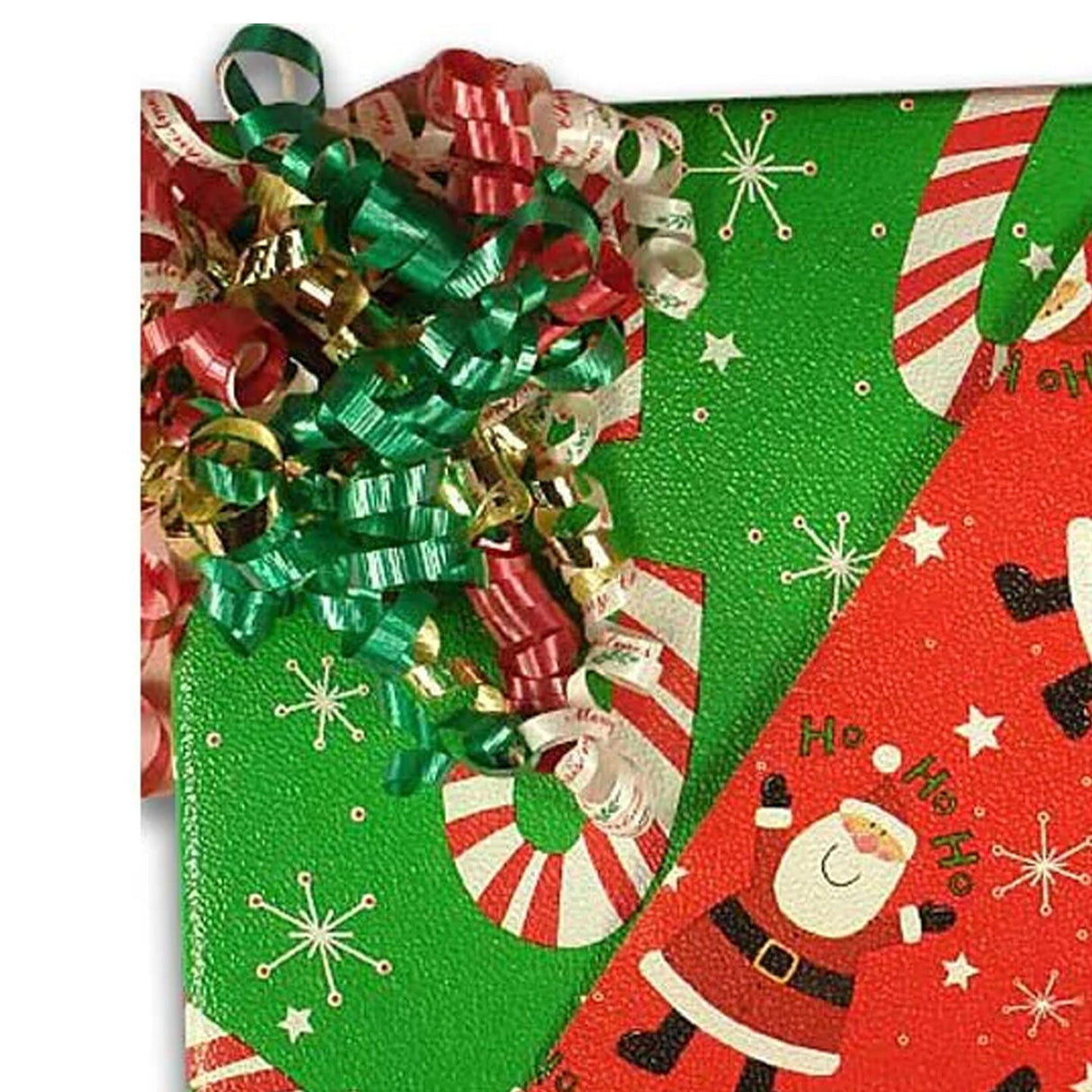24''x417' Gold Dot & Stripe Two Sides Double the Joy The Best Reversible Christmas Wrapping Papers