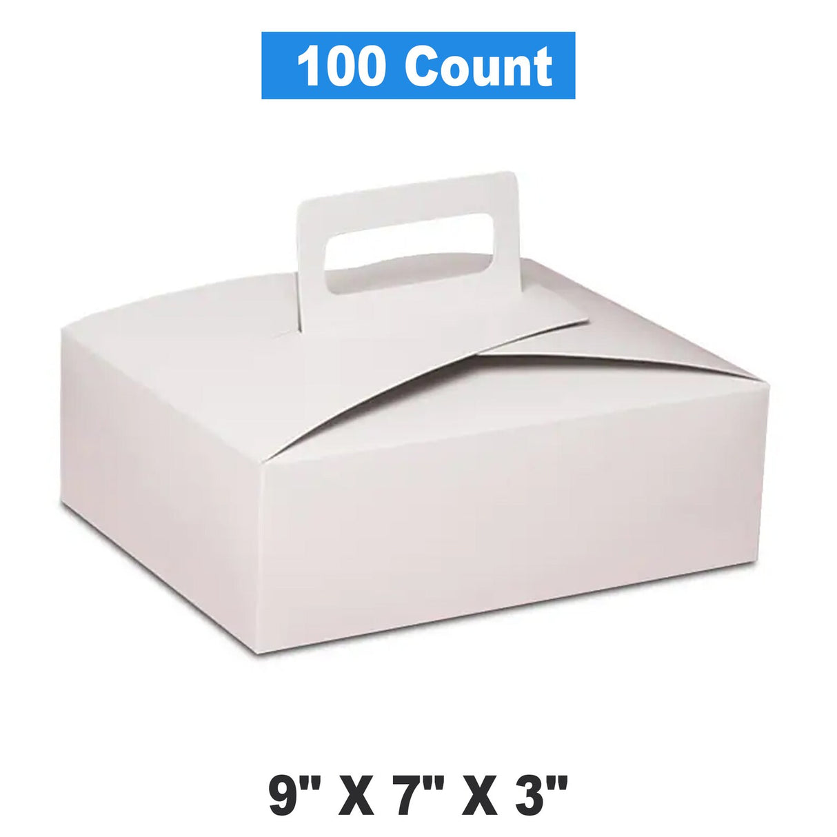 Reusable Flat Take Out Box with Handle 9" x 7" x 3"