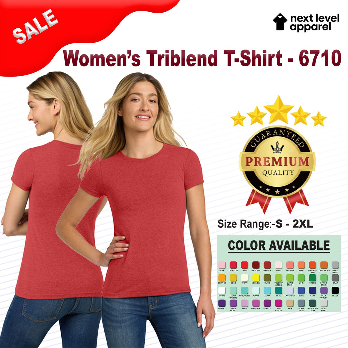Next Level® Women's Crewneck Tri-Blend Short Sleeve T-Shirt