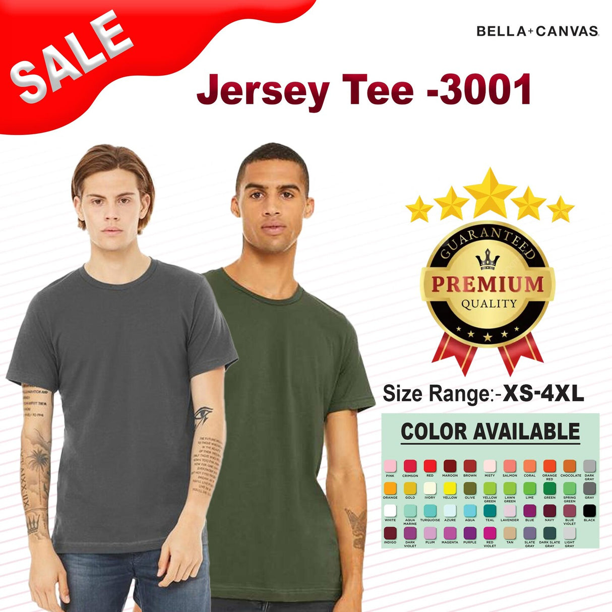 BELLA + CANVAS® Jersey Crewneck Short Sleeve Tee