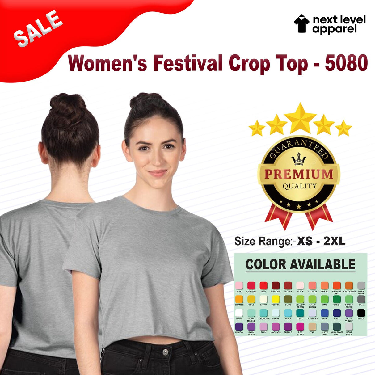 Next Level® Women's Short Sleev Crewneck Festival Crop Top