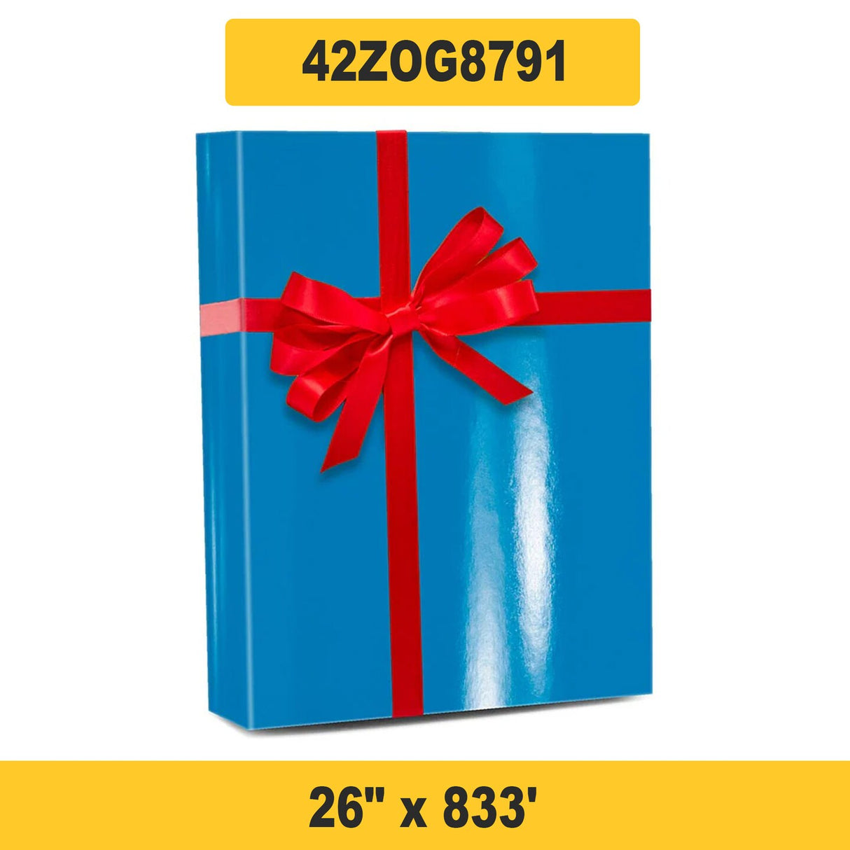 Generous Length Solid Gift Wrap 26" x 833' 60 lbs for Maximum Coverage