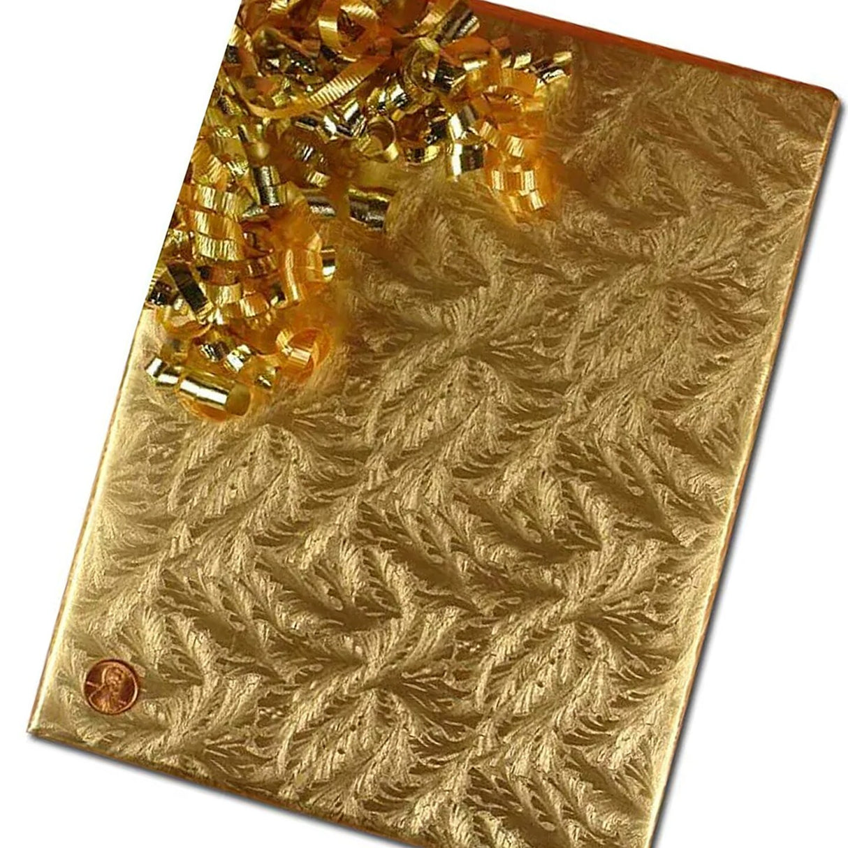 Copper Feather Embossed Metallic Wrapping Paper 30" x 417" Roll