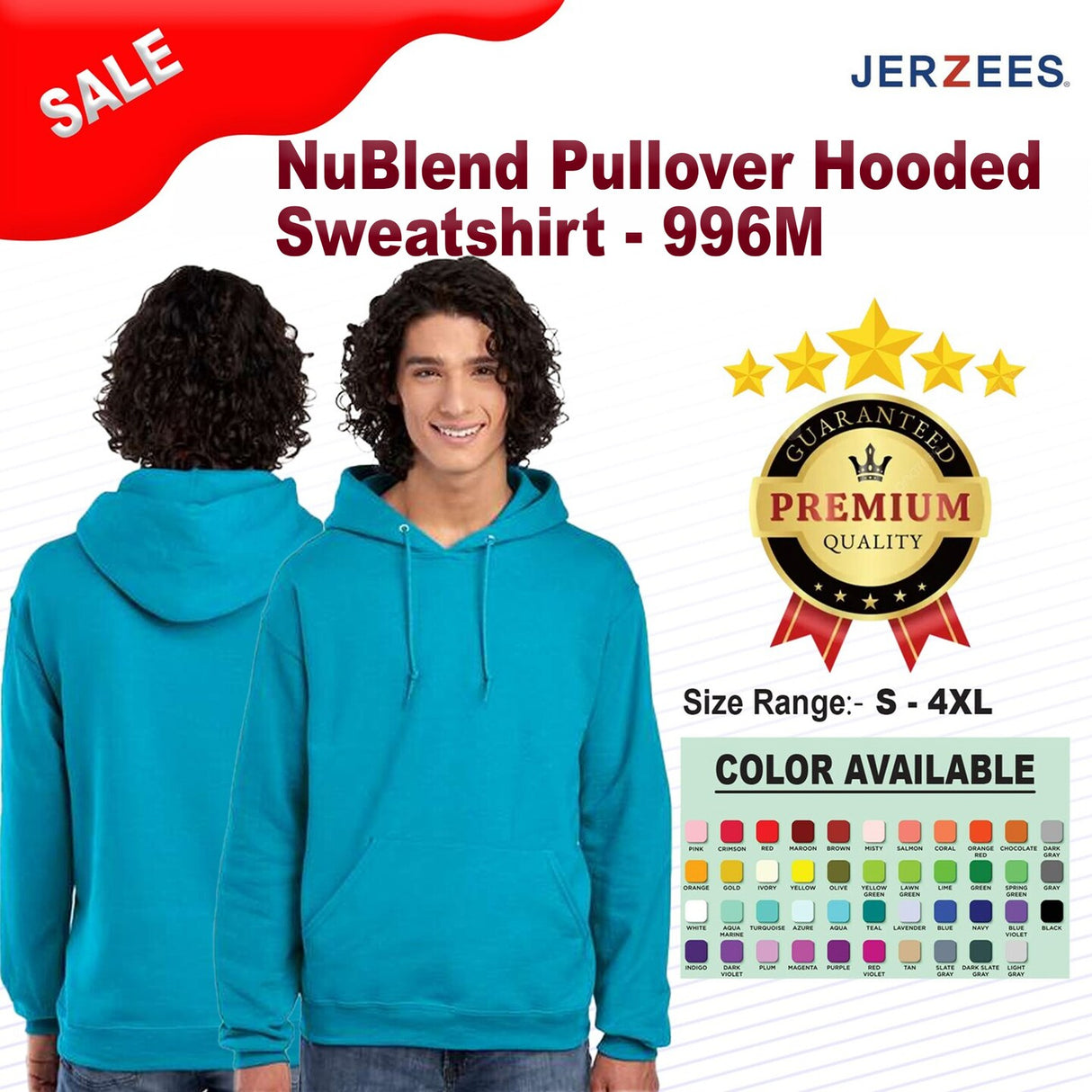 Jerzees® NuBlend Long Sleeve Pullover Hooded Sweatshirt