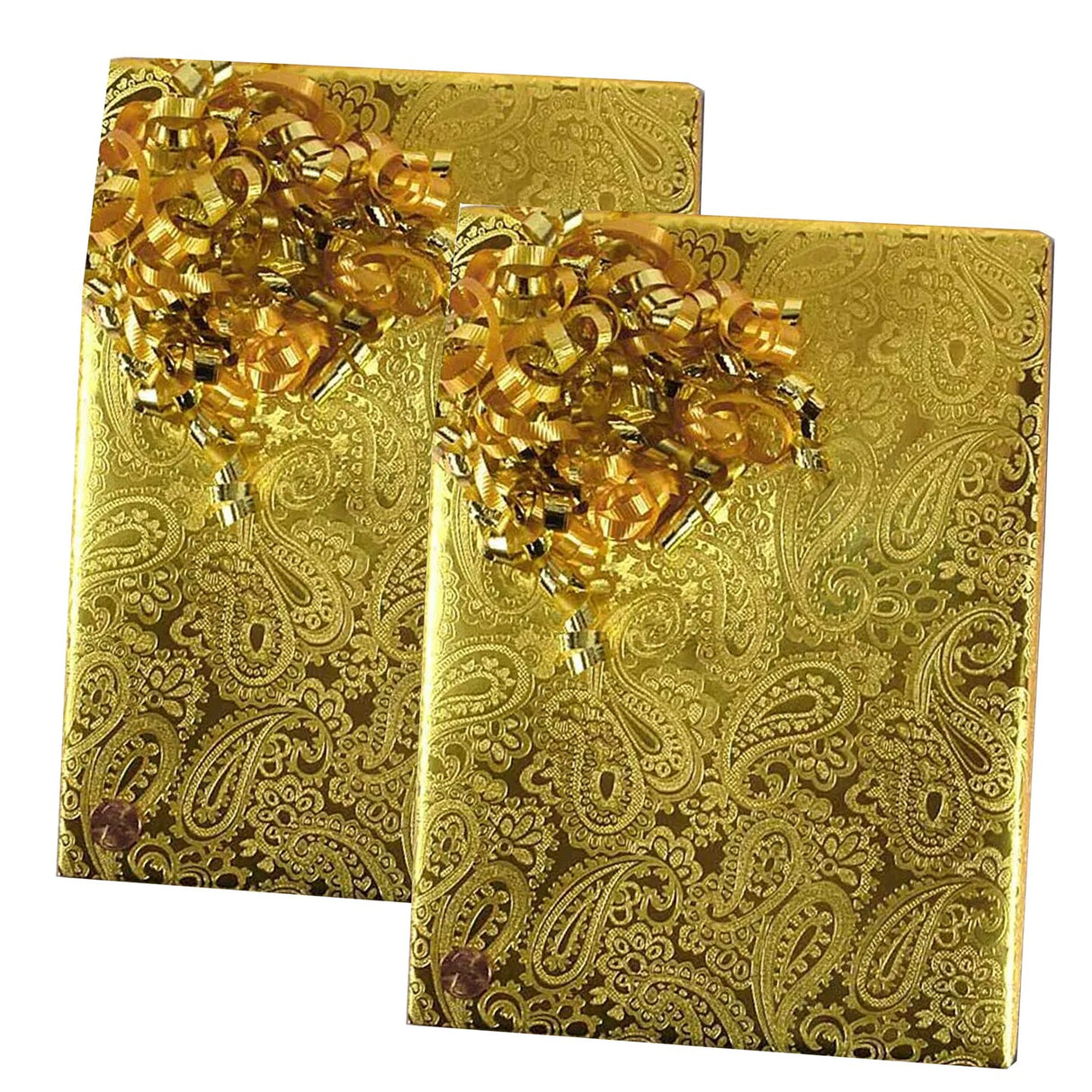 Gold Paisley Embossed Metallic Wrapping Paper 30" x 417" Roll