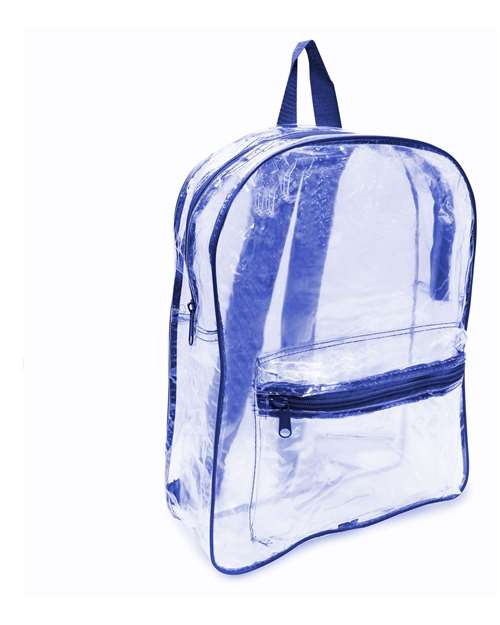 Clear PVC Backpack with Front Zip Pocket