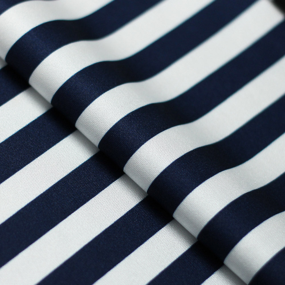 Lucky Stripes Polyester Spandex Fabric - Multi Stripe Print, 58/60" Width (1 Yard)
