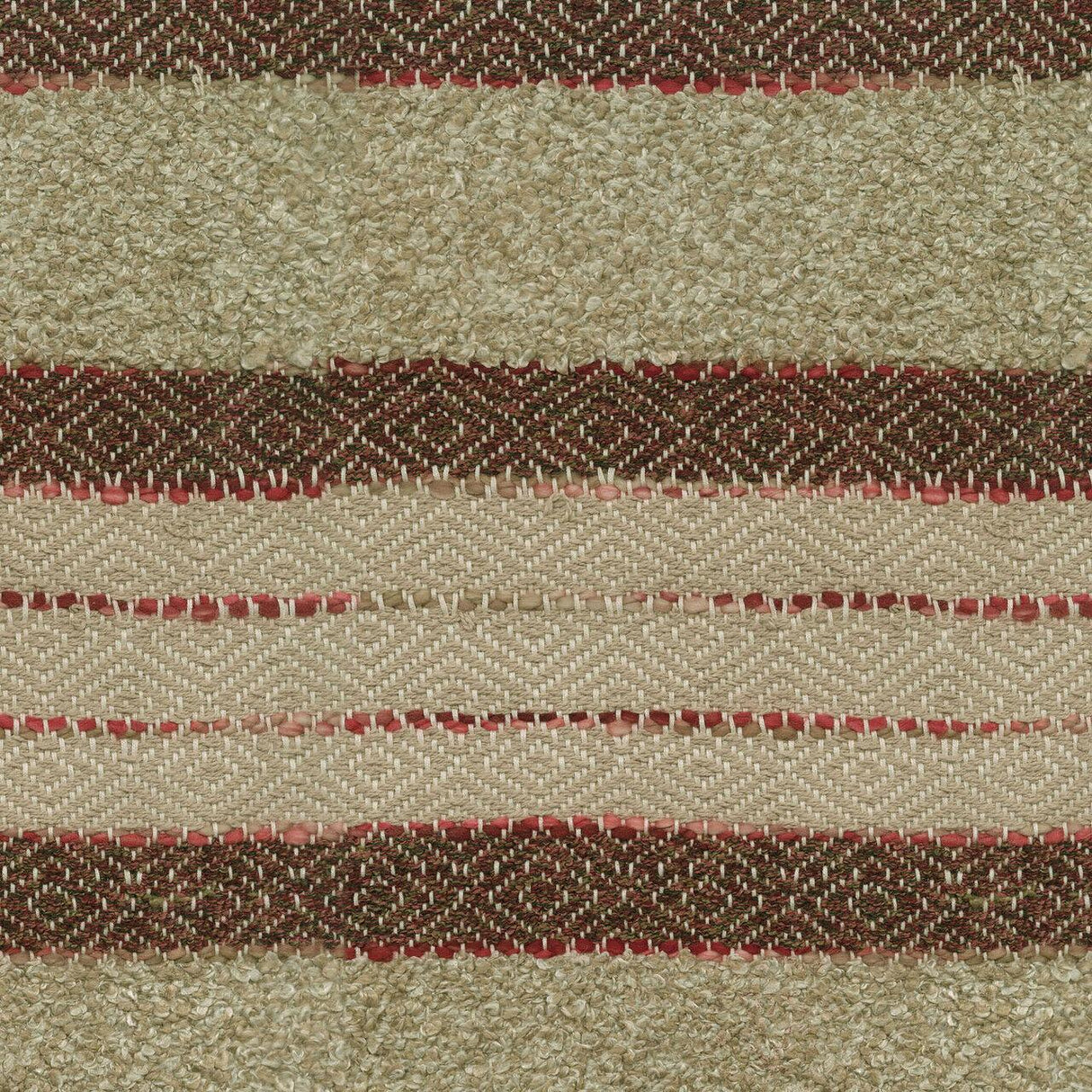 P Kaufmann Woven Path Jacquard Fabric - Cinnabar Red, Linen Background With Pink And Brown Hints, 54" Width (1 Yard)