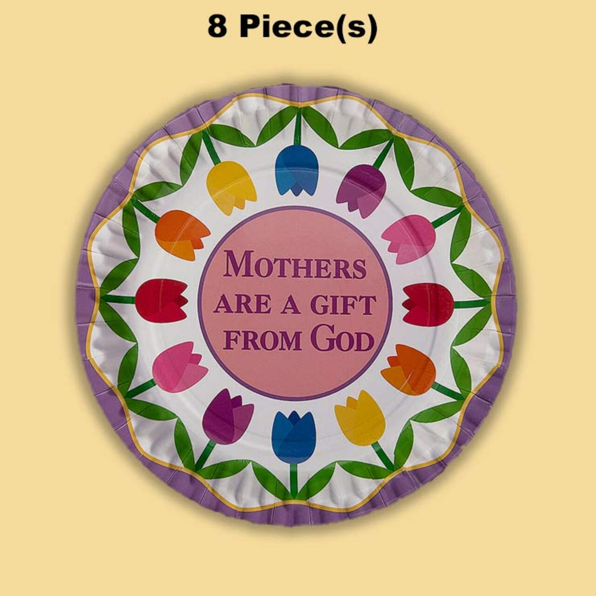 8 Ct. Mother’s Day “Mothers Are a Gift From God” Paper Dessert Plates 7"