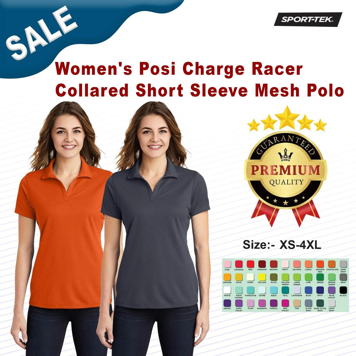 Sport-Tek® Women's Posi Charge Racer Collared Short Sleeve Mesh Polo