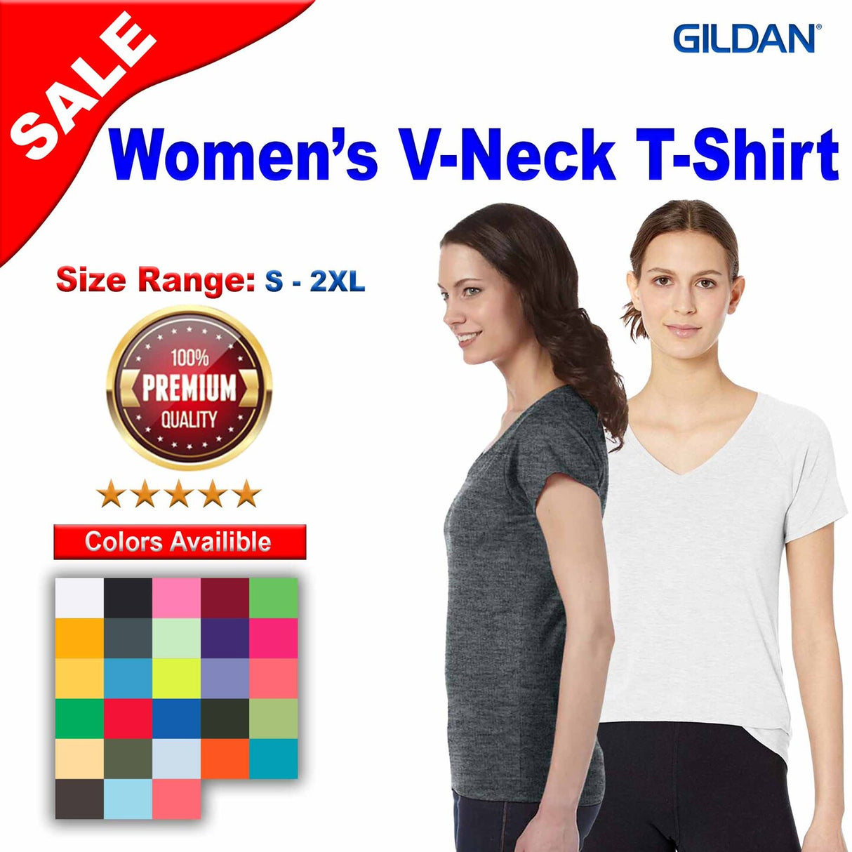 Gildan® Softstyle Ladies Fit V-Neck T-Shirt