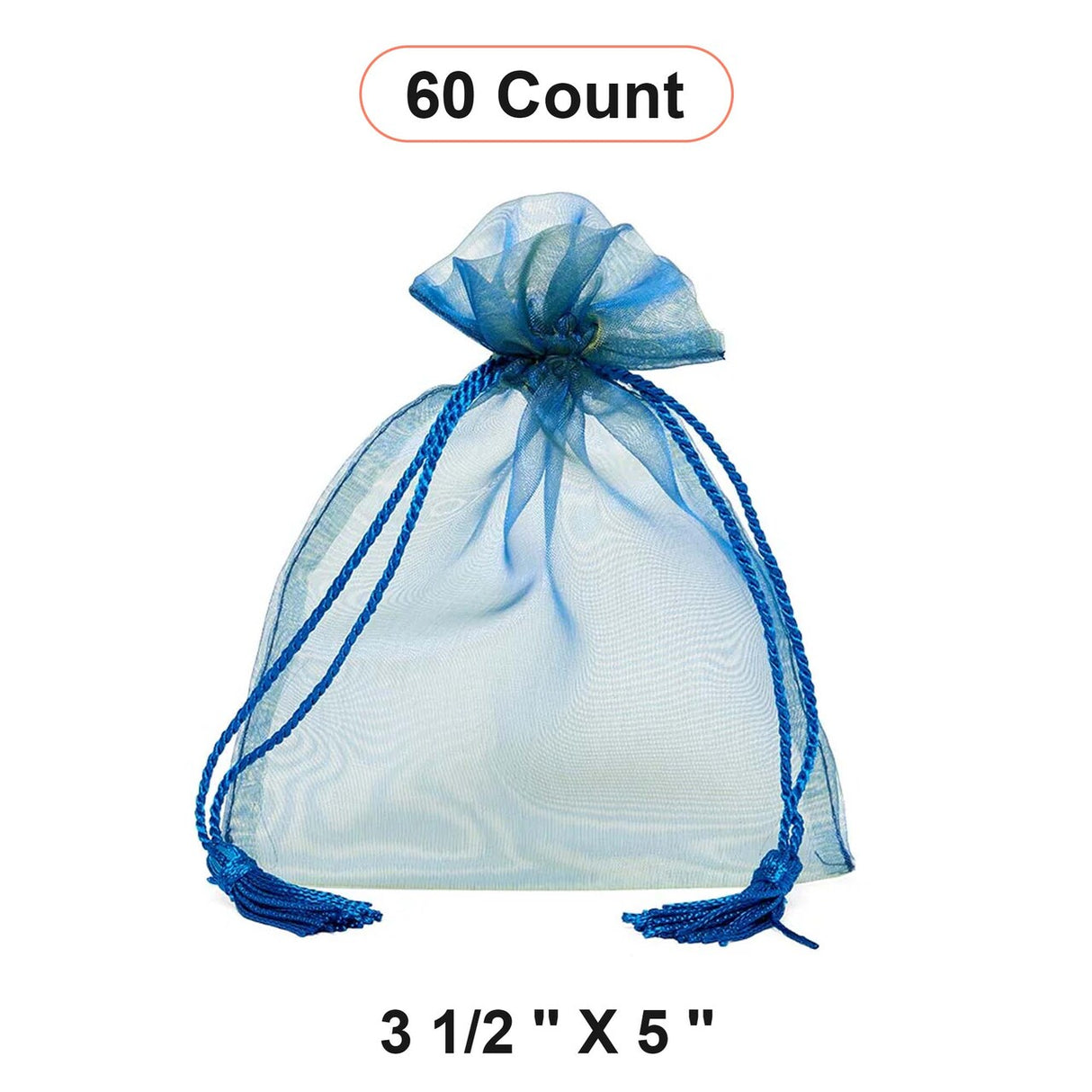 Jewel Tone Iridescent Sheer Tasseled Bags 3 1/2'' x 5'' for Favors