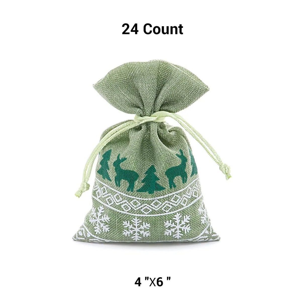 Faux Linen Christmas Bags Ideal 4” x 6” for Small Gifts