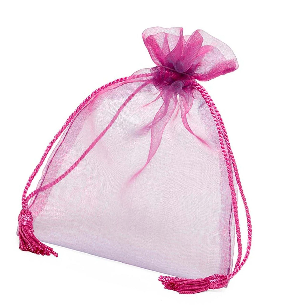 Jewel Tone Iridescent Sheer Tasseled Bags 5'' x 6 1/2'' for Gifts