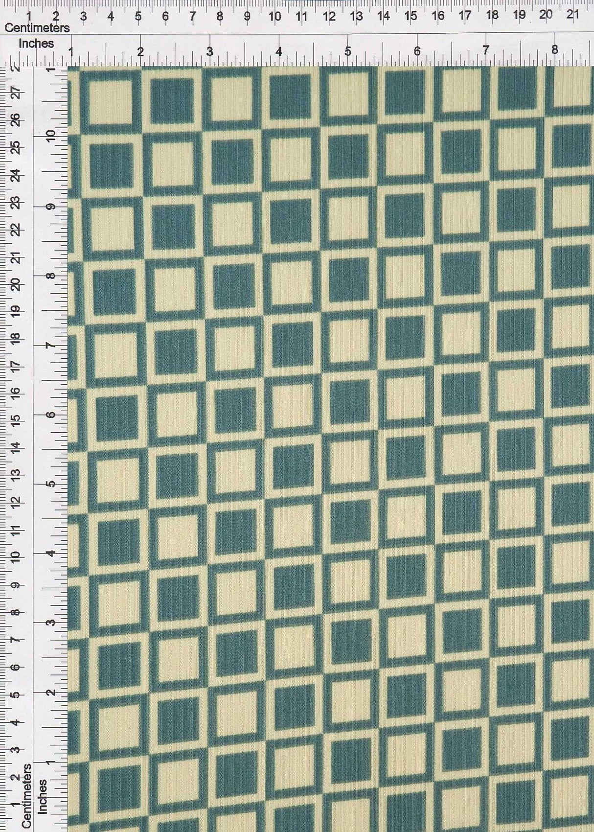 Geometric Checker Rib Knit Stretch Fabric