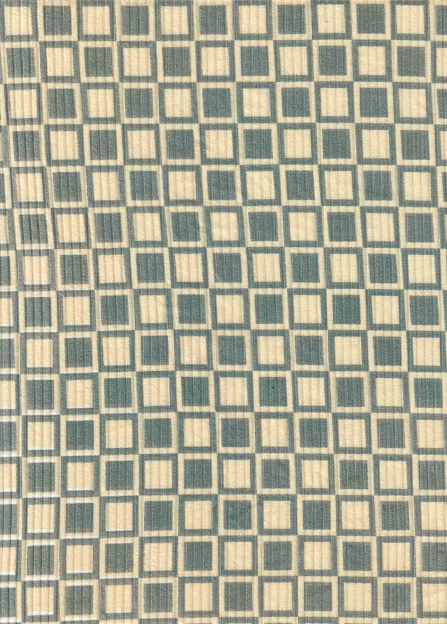 1 Yard Geo Checker 4X2 Yummy Rib Knit Fabric Stretch 58/60 Inches Wide