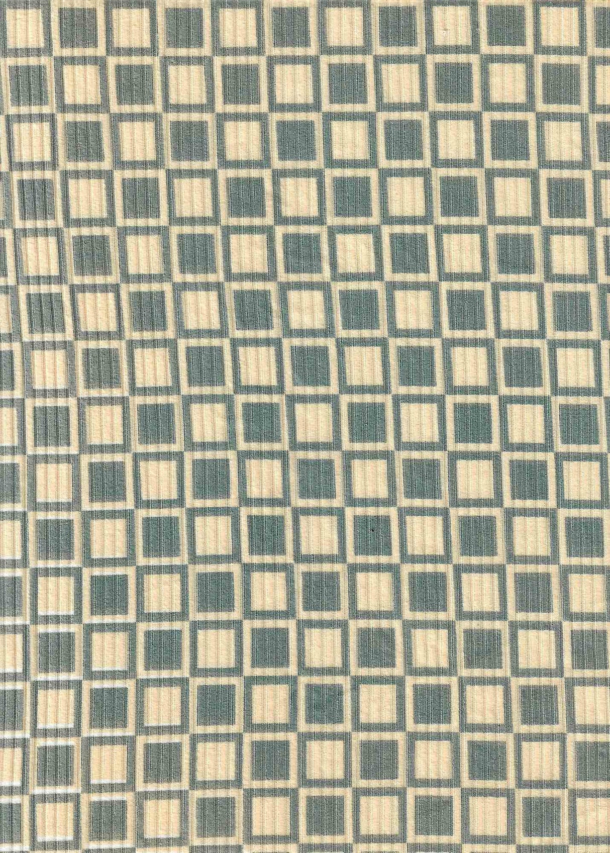 Geometric Checker Rib Knit Stretch Fabric
