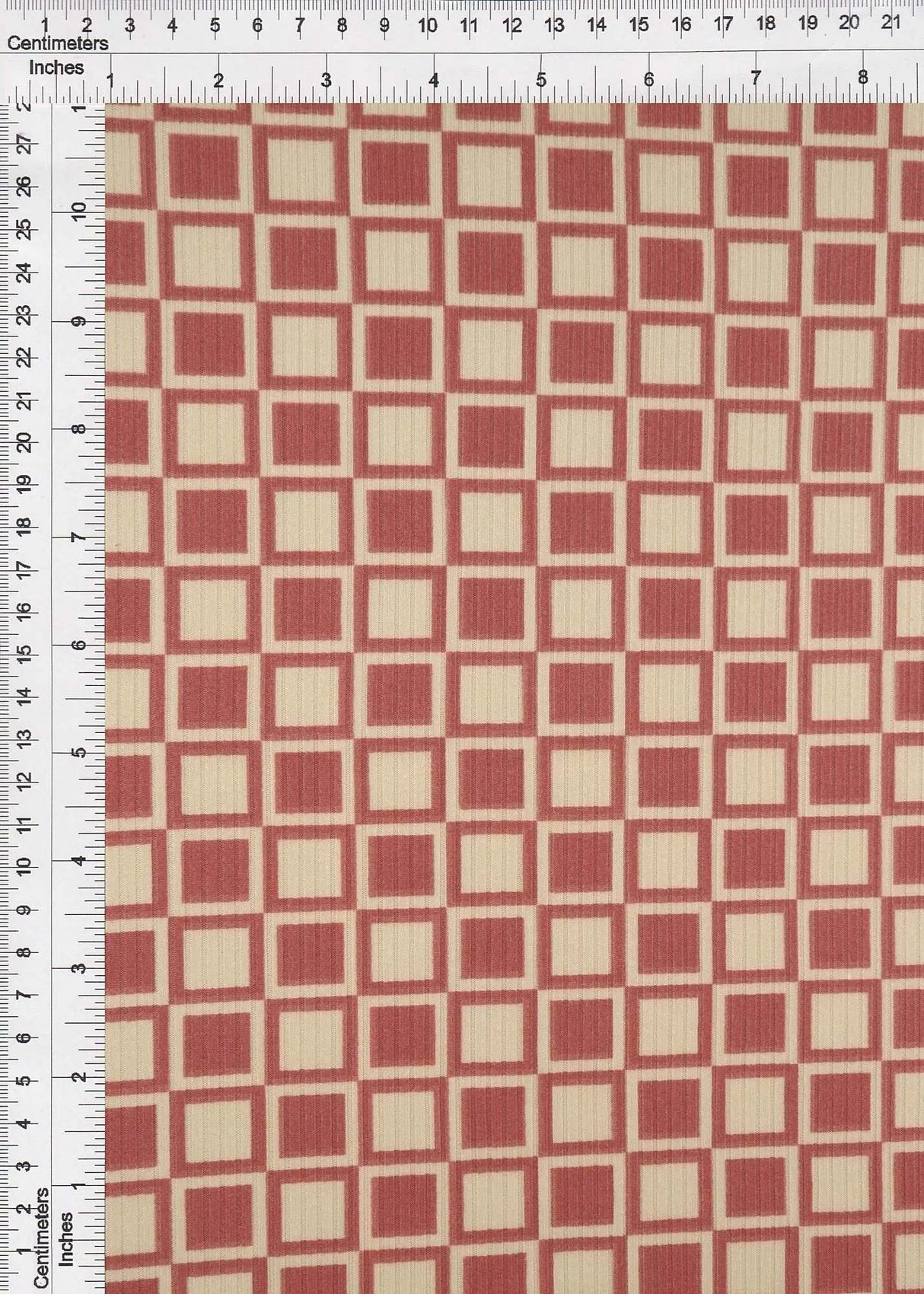 1 Yard Geo Checker 4X2 Yummy Rib Knit Fabric Stretch 58/60 Inches Wide