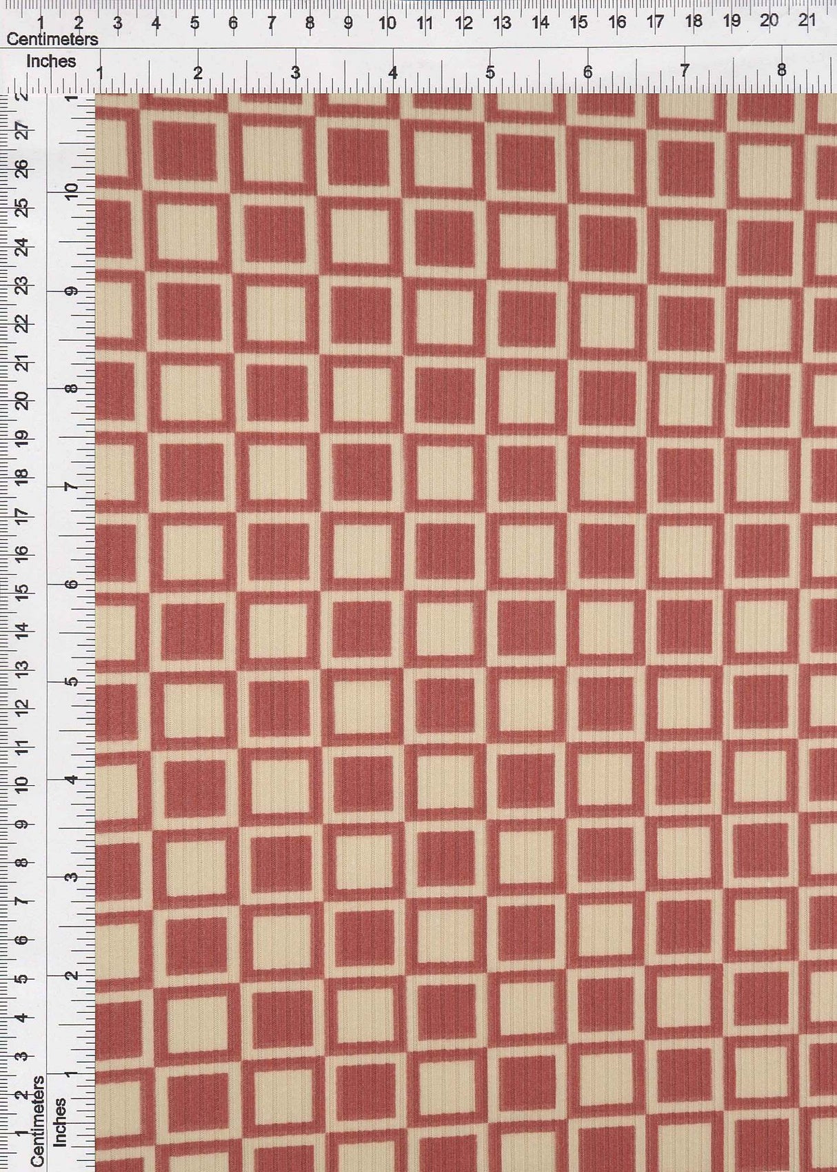 Geometric Checker Rib Knit Stretch Fabric