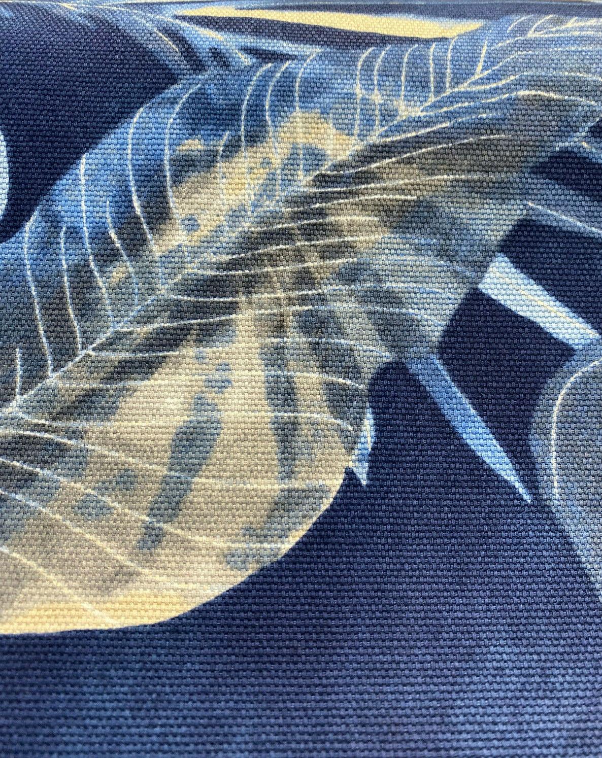 Waverly Falling Fronds Cotton Fabric - Night Swim Tropical Leaf Print, 54" Width (1 Yard)
