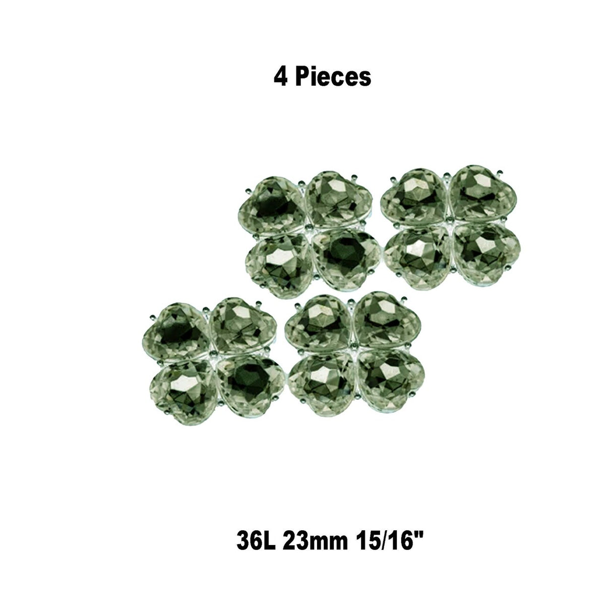 4 Pieces Brown Acrylic Flower Buttons 15/16 Inch