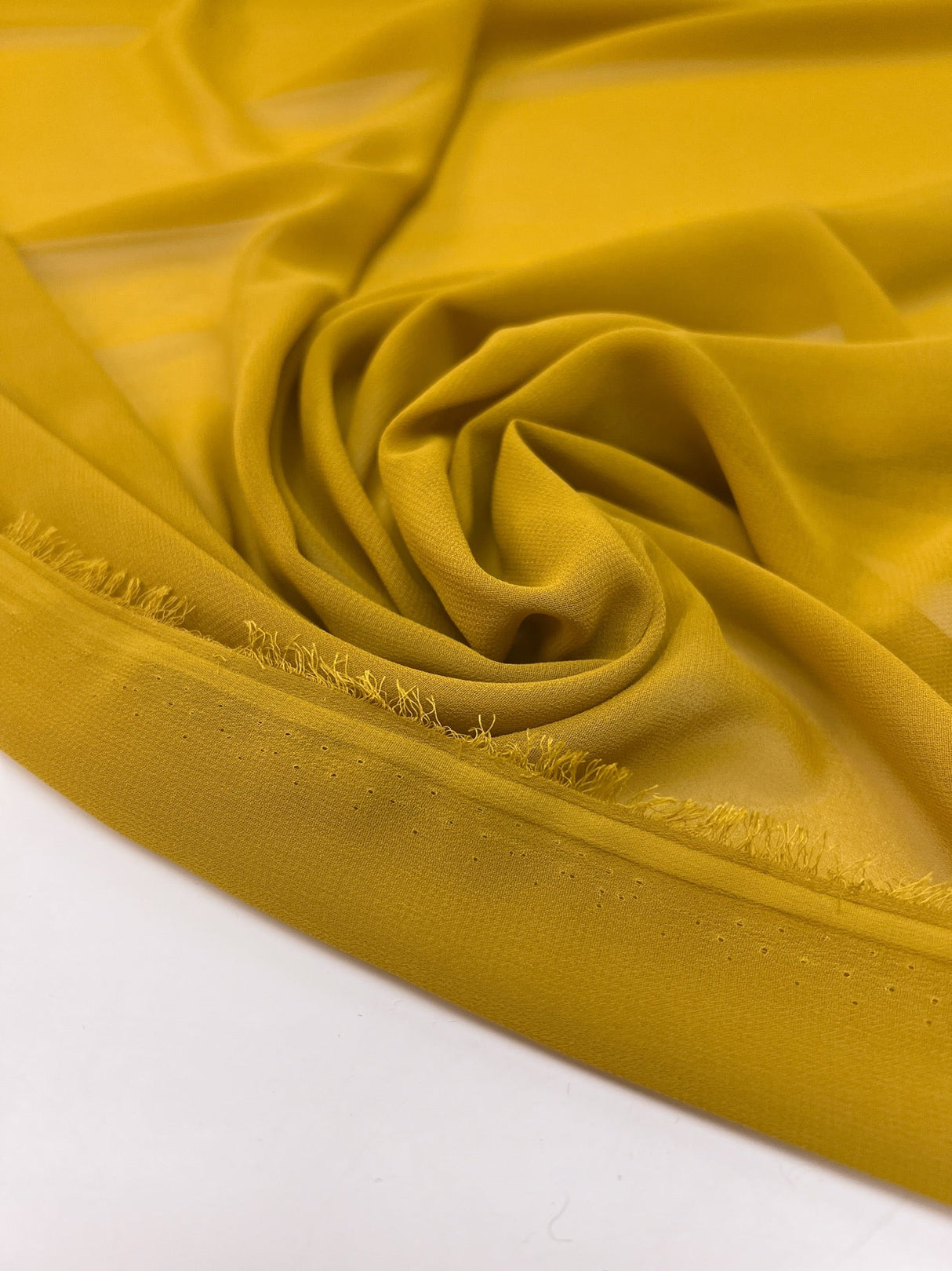 Yellow Polyester Crepe Fabric