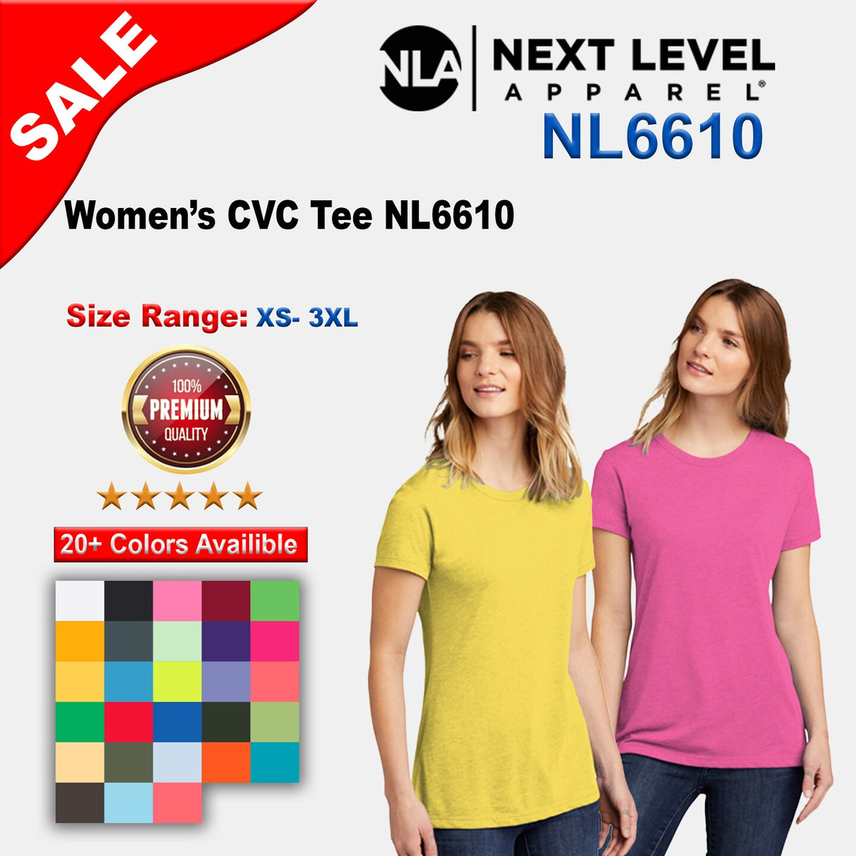 Next Level® Women’s CVC Crewneck Short Sleeve T Shirt