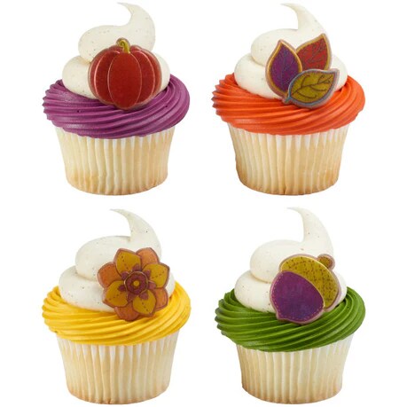Harvest of Hues Fall Thanksgiving Cupcake Cake Decorating Rings 12 set