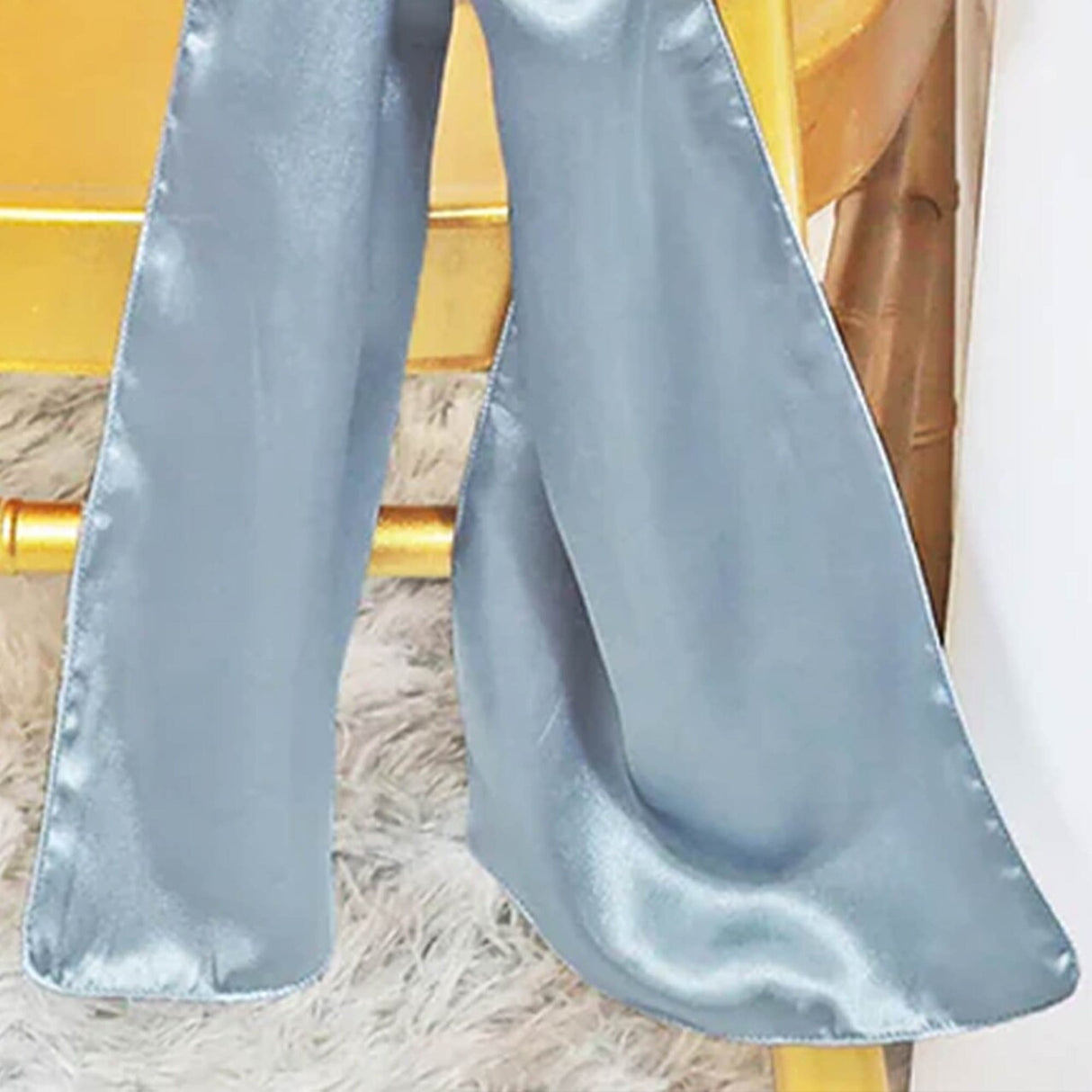 10 Pieces Dusty Blue Satin Chair Sashes 8"x108" Elegant Bow Accents