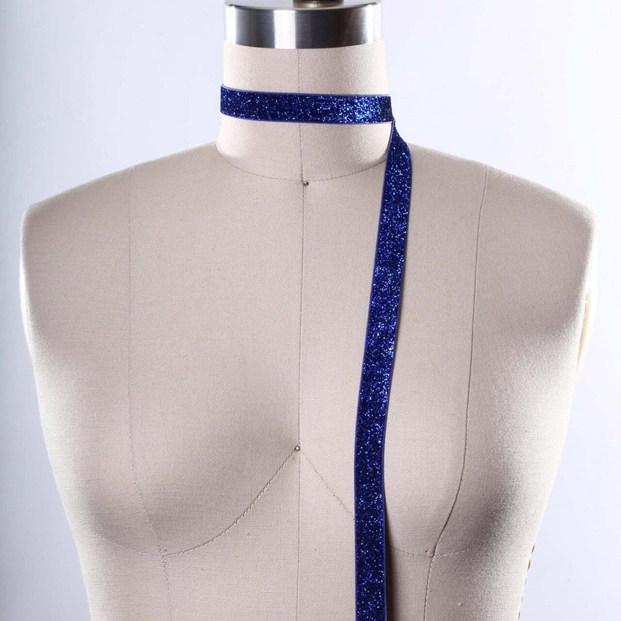 3/8” 2 Yards Royal Blue Glitter Elastic Trim 3/8” 2 Yards