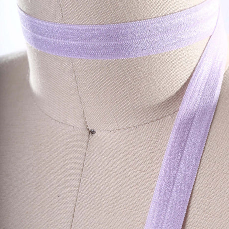 5/8" 3 Yards Lavender Fold Over Elastic Trim Light Purple Sewing Stretch Bias for Crafts