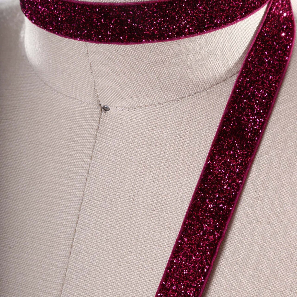 5/8" 2 Yards Magenta Glitter Elastic Trim for Headbands Hair Accessories DIY Sewing Craft Projects