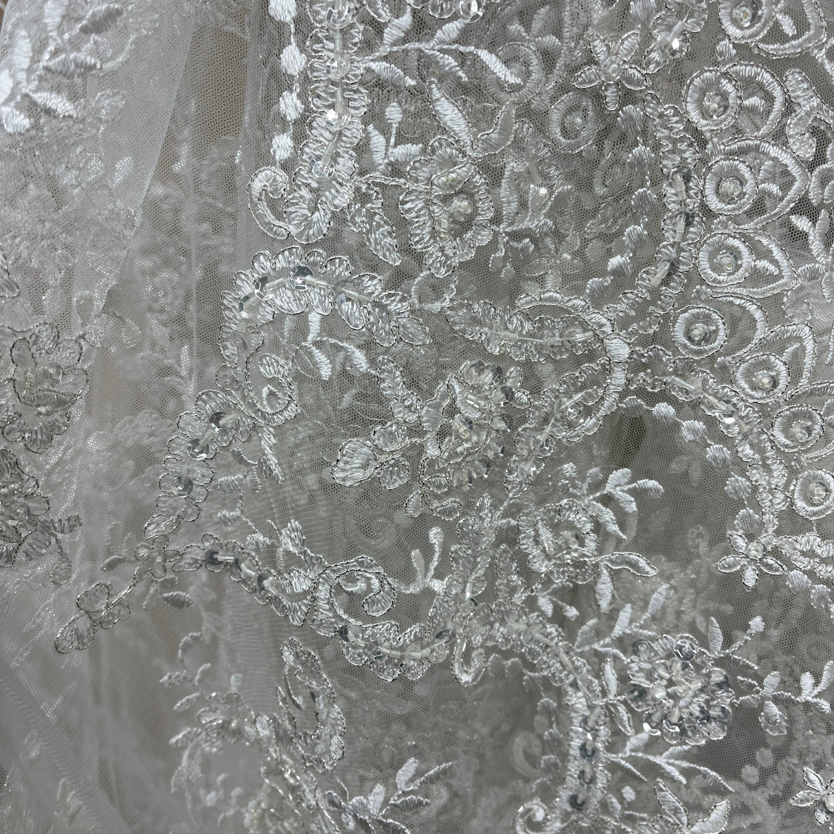 Beaded Corded Bridal Lace