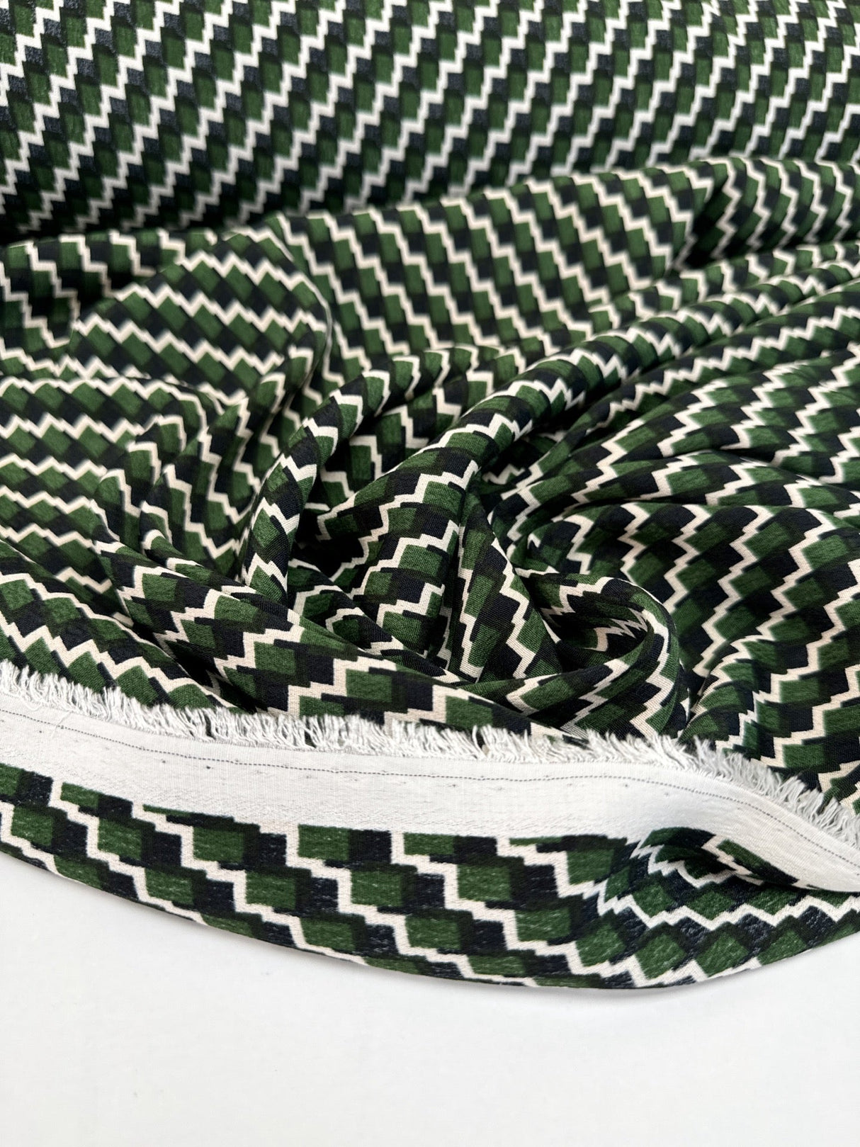Viscose Crepe Printed Green Black
