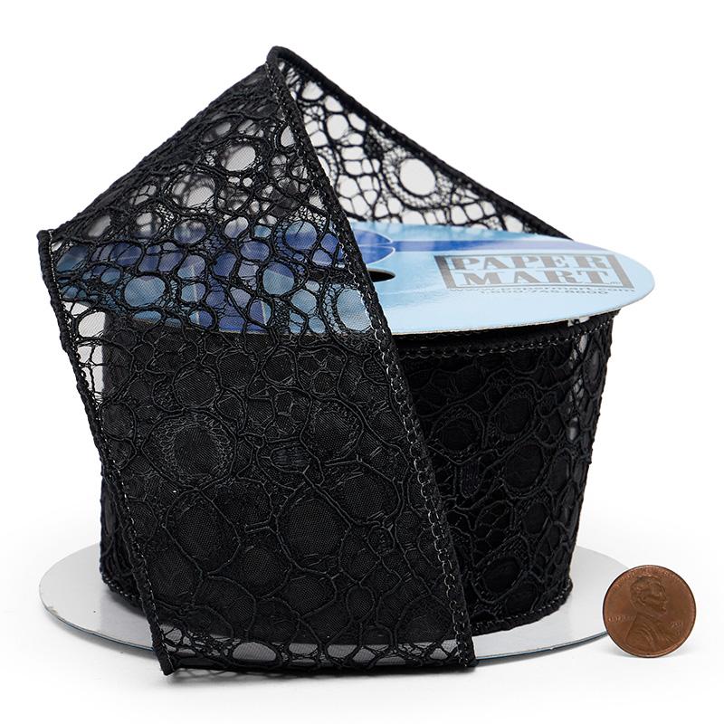 Halloween Net Wired Ribbon 2 1/2'' x 10 yd - 1 / ROLL