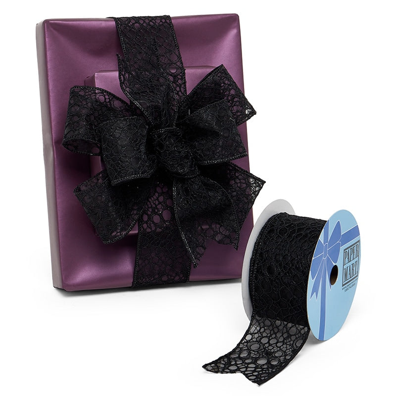 Halloween Net Wired Ribbon 2 1/2'' x 10 yd - 1 / ROLL