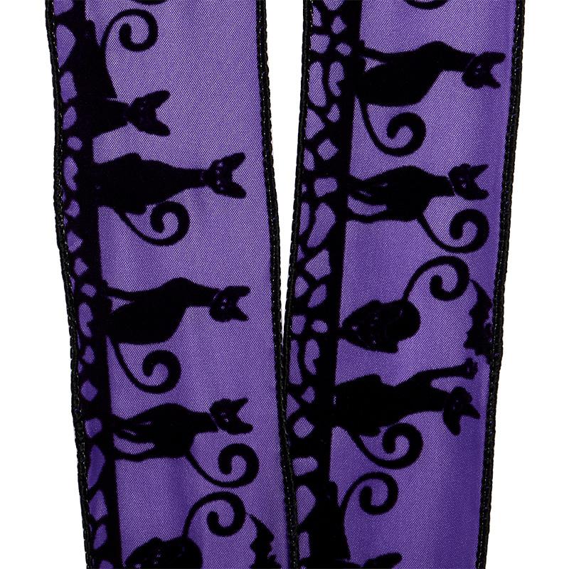 Black Cats On Purple Sheer Satin Wired Ribbon 2 1/2 ''x10 yd 1 / ROLL