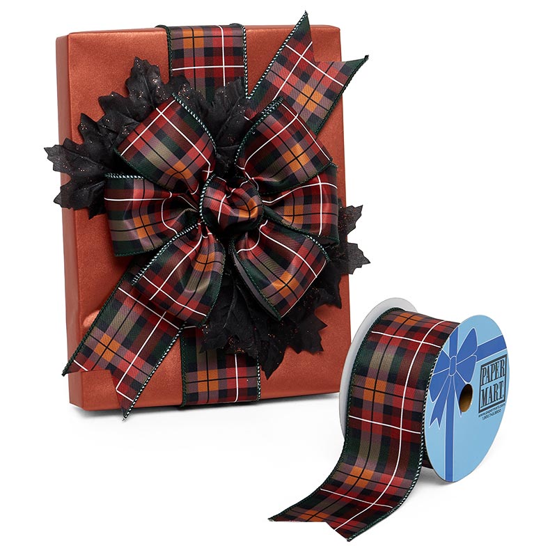 Plaid Wired Ribbon 2 1/2 '' X 10 yd - 1 / ROLL